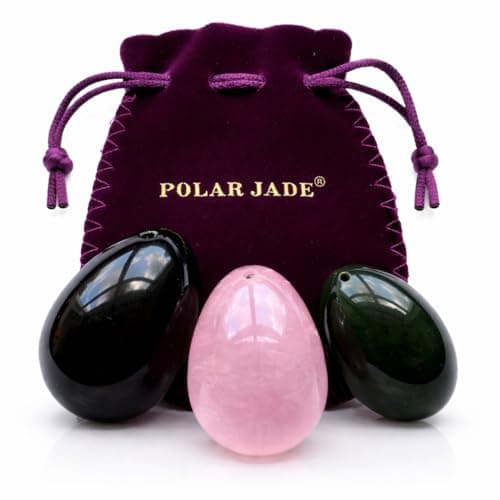Trio d'Œufs Yoni 3 Gemmes – Jade Néphrite, Quartz Rose & Obsidienne Noire