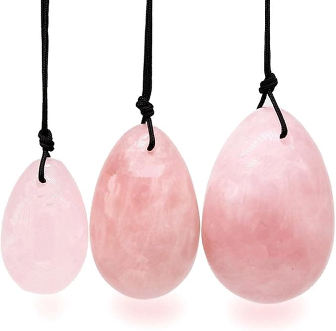 Set de 3 Œufs Yoni en Quartz Rose – Certifiés GIA (S/M/L)