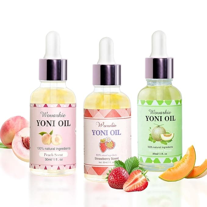 Coffret Huiles Yoni — Trio Pêche, Fraise & Rose (3 x 30ml)