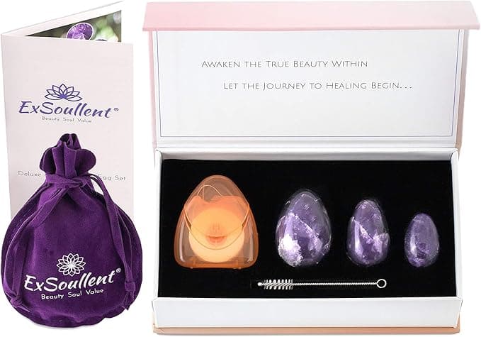 Set de 3 Œufs Yoni en Améthyste Certifiés GIA ExSoullent
